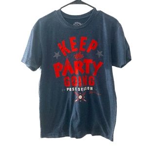 GV Art 2016 Cleveland Indians Post Season T-Shirt, Men's M, Blue and Red